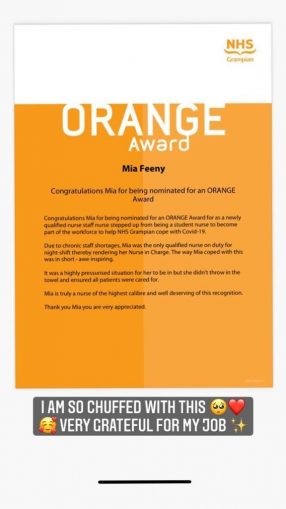 MIa Feeny Orange award