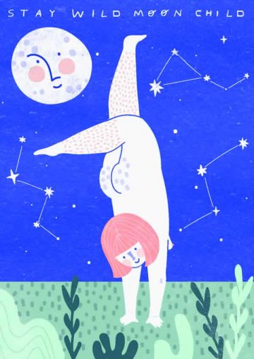 Naked Lady doing Handstands Graphic