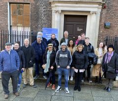 Students and staff outside 14 Henrietta Street